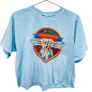 Van Halen NEW Retro Style Short Sleeve Cropped Graphic Band TShirt 100% Cotton M